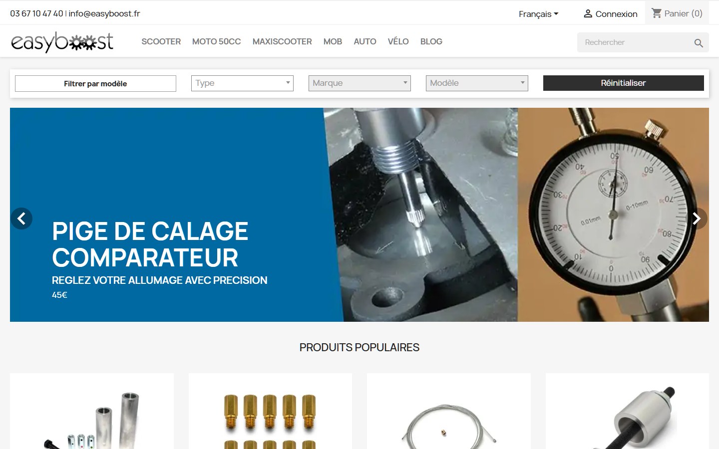 Page d’accueil du site EasyBoost